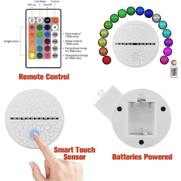 Soccer Gifts 3D Night Light for Kids,Soccer 3D Illusion Lamp 16 Colors Dimmable - Picture 5 of 6